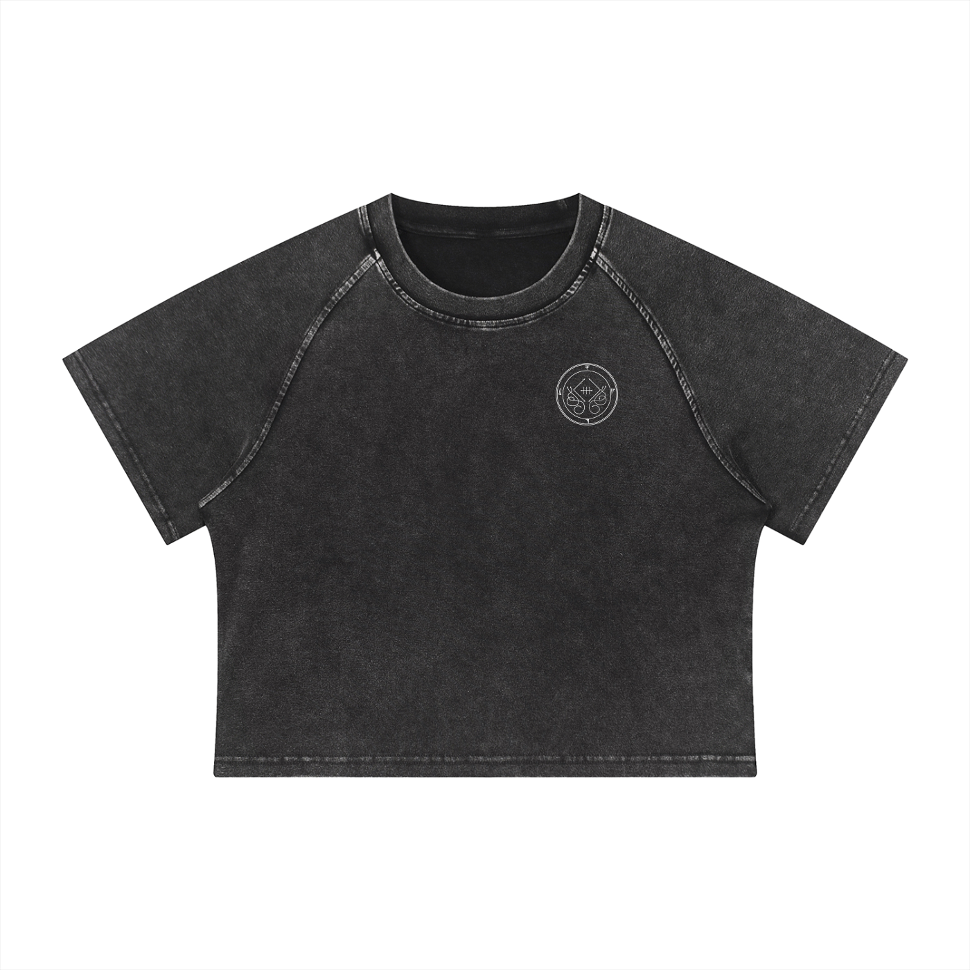 "Sigil" TGM's Mineral Wash Raglan Crop T-Shirt
