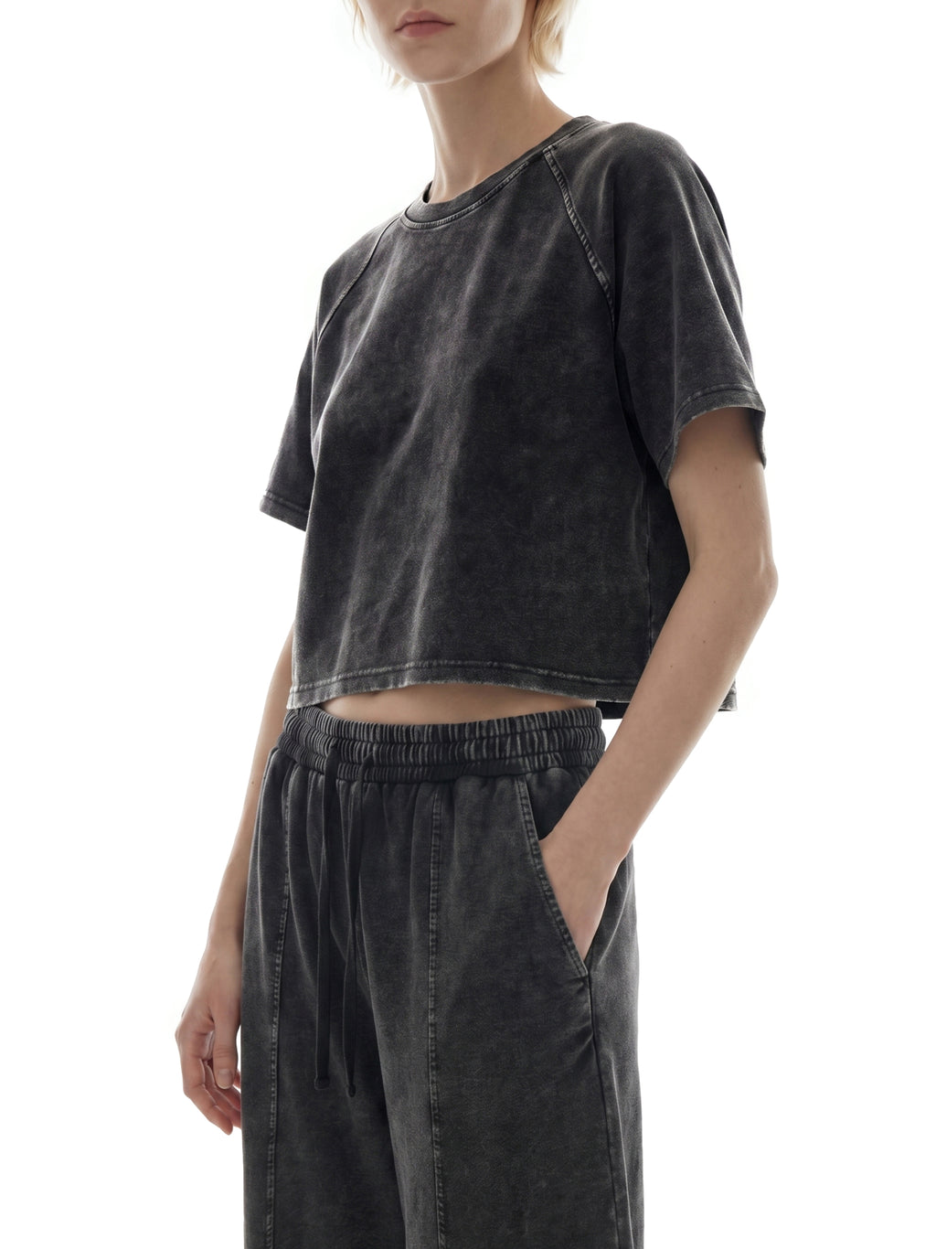 "Sigil" TGM's Mineral Wash Raglan Crop T-Shirt