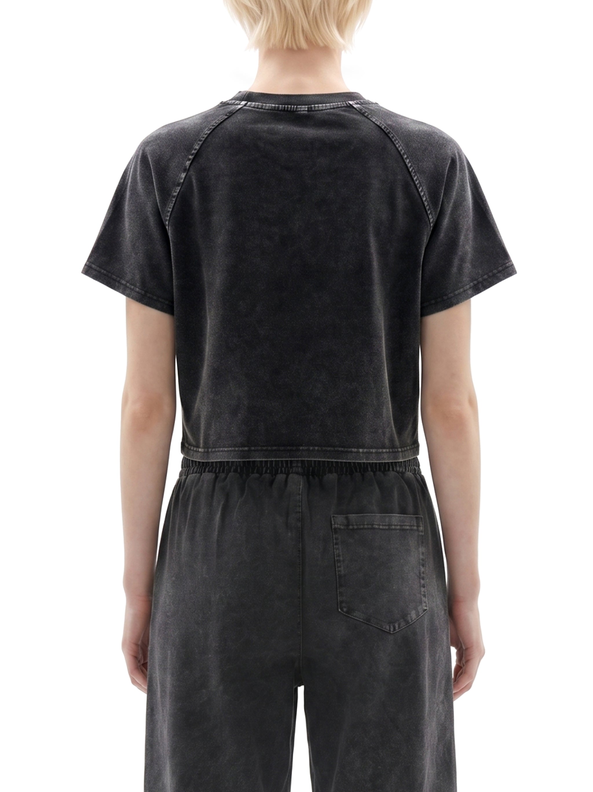 "Sigil" TGM's Mineral Wash Raglan Crop T-Shirt