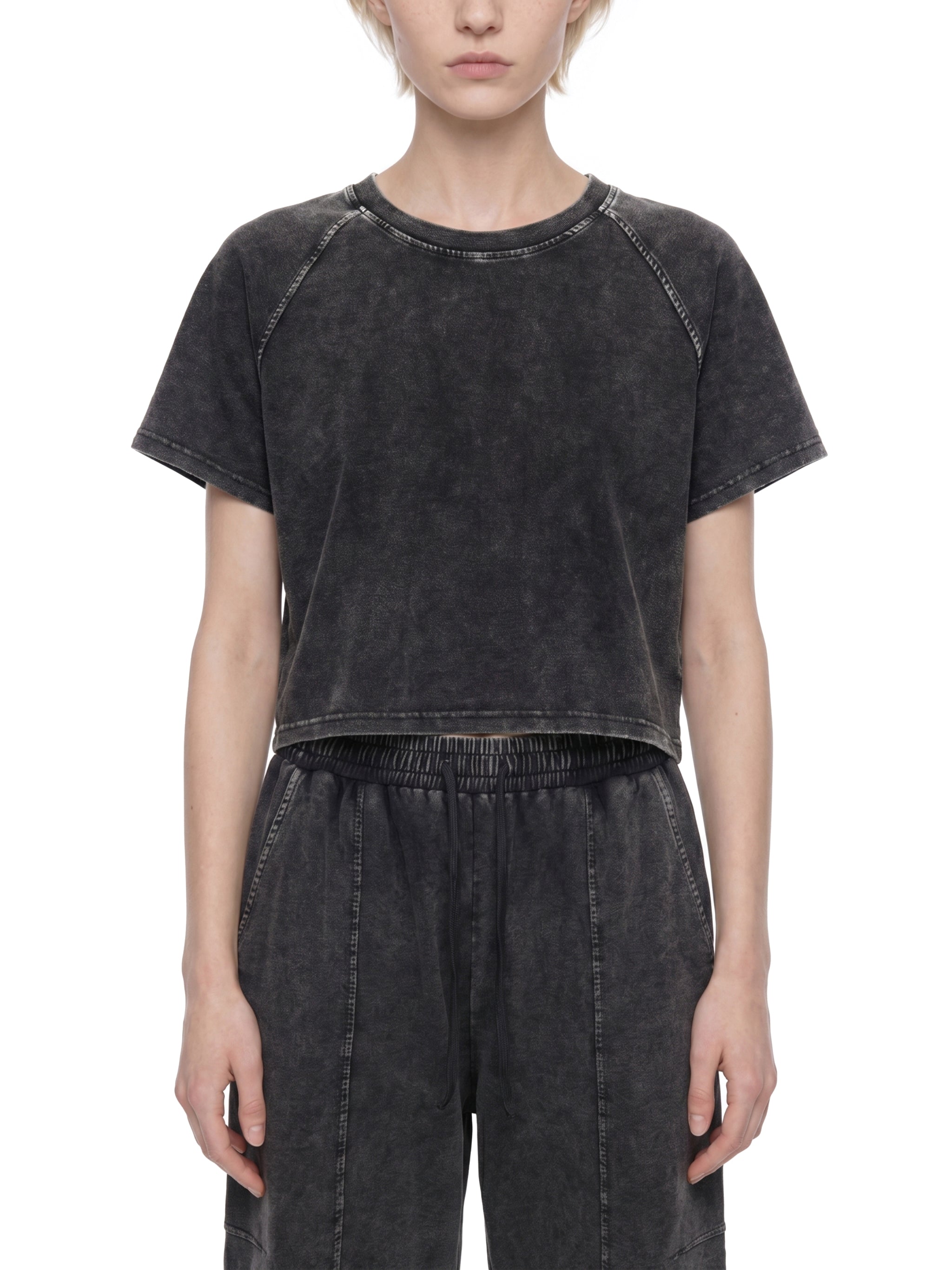"Sigil" TGM's Mineral Wash Raglan Crop T-Shirt